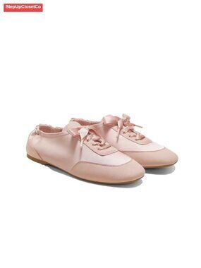 VIVAIA Women's Cristina Square-Toe Sneakers Eco-Friendly Satin Flat Lace-Up